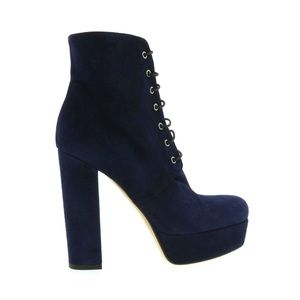 Giampaolo Viozzi lace up Md Platform Boots style: GV-Granny blue suede WM 39